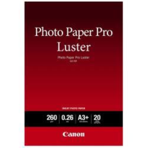 Canon Photo Paper Pro Luster LU-101 - Brillante - 260 micron - A3 plus (329 x 423 mm) - 260 g/m² - 20 fogli carta fotografica - per PIXMA PRO-1, PRO-10, PRO-100